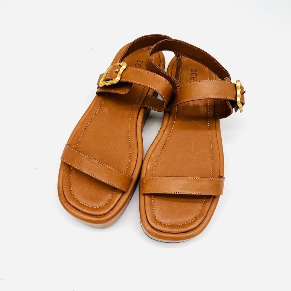 SCHUTZ Wavy Flatform  Women's Tan Sandals